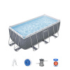 Бассейн каркасный Bestway 56722 bw"Power Steel" серый мрамор 412х201х122 см