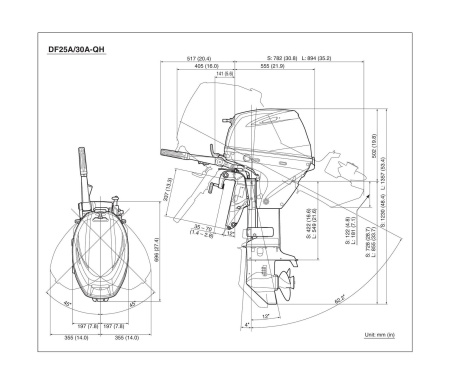 Лодочный мотор 4-х тактный Suzuki DF30AQHEL