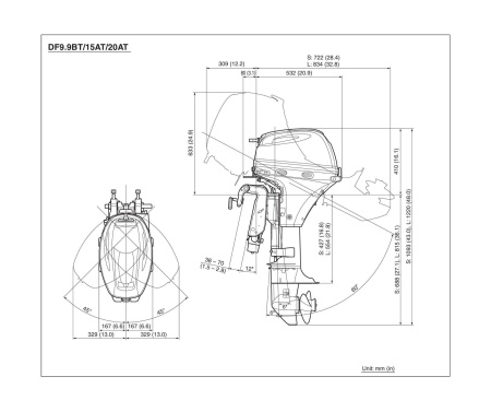 Лодочный мотор 4-х тактный Suzuki DF20ATS