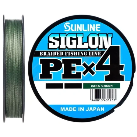 Плетеный шнур SUNLINE SIGLON PE x 4 DARK GREEN #0.2/0.076